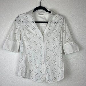 7th Avenue NY & Co Button Up Shirt | Floral Details